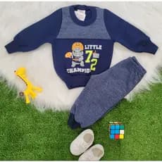 Conjunto de Moleton Flanelado para Bebê Menino