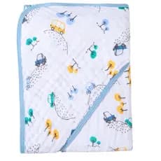Kit 2 Toalhas de Banho Infantil Menino com Capuz 80x80cm 2 Camadas Algodão Extra Macio