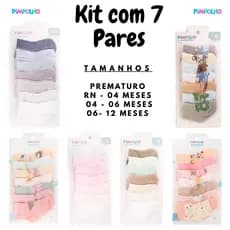 Kit 7 pares de meia LISAS OU ESTAMPADAS Masculina Feminina e Unissex - PIMPOLHO