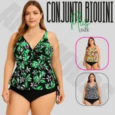 Biquine Plus Size 2 Peças Blusinha Batinha E Calçinha Biquini Tamanho Grande