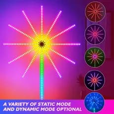 180 LED RGBIC Fita De Fogo De Artifício Bluetooth APP Control Music Sound Sync DC 5V Lâmpada USB Para Decoração De Parede De Festa Natal Colorido Dos Sonhos