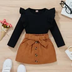 6 -11 Meses até 16 Anos - Moda Infantil Blogueirinha - Roupa Estilosa para Menina - Conjunto de Saia Blusa 10 12 14 ANOS