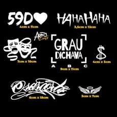 Kit 07 Adesivos Originais, para capacete motos carros bikes alta qualidade