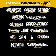 Cartela 16 Adesivos Originais Autocolantes Para Moto Carros Bike Capacete, De Alta Durabilidade Auricorte