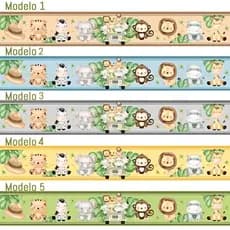 Kit 5 Faixas Adesivas Borders Infantil Safari Animais Vários Modelos