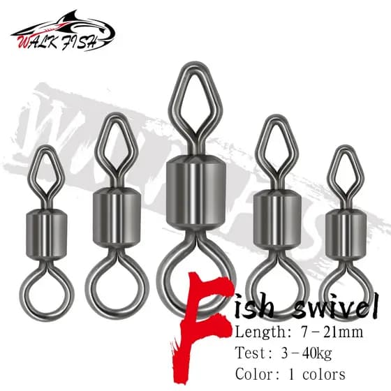 Caminhada Peixe 50 Peças Redondo E Diamante Gira Olho Rolamento Giratório Equipamento De Pesca Conector De Anel Sólido A