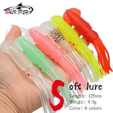 WALK FISH 3/6 Peças 125mm/9.5g Isca De Pesca Macia Biônica Lula Polvo Falso Equipamento Artificial