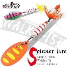 Caminhada Peixe 1 Peça 7G/93MM Colher Giratória De Metal Isca De Pesca Lantejoulas Gancho Agudo Artificial