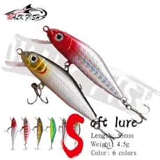 WALK FISH 1/2 Peças Flutuantes Olhos 3D Isca Dura De Plástico 55MM 4.5G Minnow De Pesca Equipamento