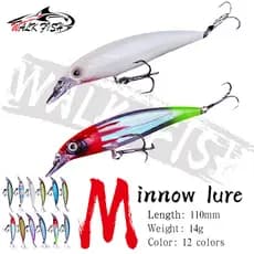 WALK FISH 1 Peça 11cm/14g Flutuante 3D Olhos Minnow Isca Artificial Dura Com Ganchos Agudos