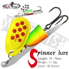 WALK FISH 1 Peça 5g 6g 8g 9g 11g Colher De Metal Isca Dura Com Gancho Agudo Lantejoulas Rotativas Coloridas