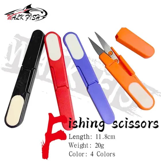 WALK FISH 1 Peça De Aço Inoxidável Metal Pequena Tesoura De Pesca Com Tampa Afiada Equipamento