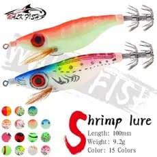 WALK FISH 1 Peça 9.2g/100mm 3D Biomimético Multi-Cor Fita Fluorescente Camarão Lula Isca Gancho Duplo