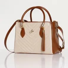 Bolsa Lorena Média Feminina com Alça Transversal Bicolor Exclusiva