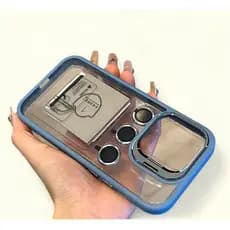 CAPA CAPINHA CASE AUTO GLASS COM PROTEÇÃO DE LENTE C/ SUPORTE PARA IPHONE IPHONE 15 / IPHONE 15 PLUS/ IPHONE 15 PRO MAX