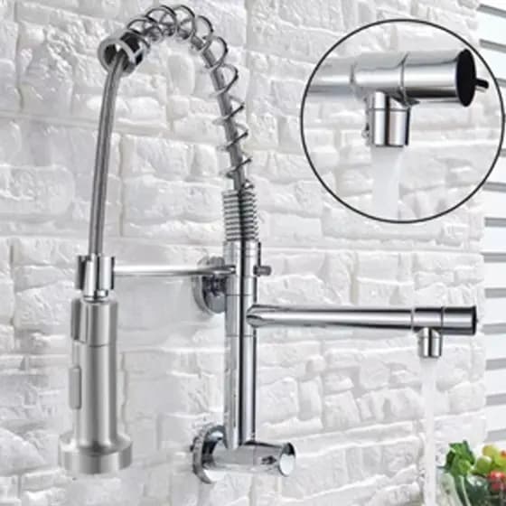 Torneira Cozinha Gourmet Monocomando De Parede Móvel Misturador Cozinha Água Fria Única Preto/Torneira de mesa