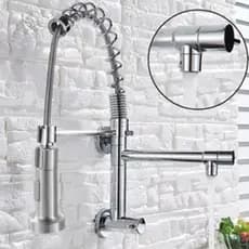 Torneira Cozinha Gourmet Monocomando De Parede Móvel Misturador Cozinha Água Fria Única Preto/Torneira de mesa
