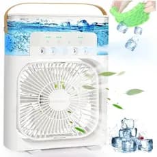Refrigerador De Ar Ventilador Umidificador Portátil Com Led Reservatório De Água Led Usb