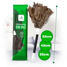 Espanador De Pó Pena de Peru Natural 32cm 42cm 52cm Limpeza Faxina