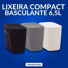 Lixeira Compact em Polipropileno Com Tampa Basculante 6,5 L