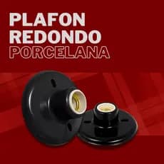 Plafon Redondo Soquete Porcelana Para Teto Externo E Interno Base E27 Preto 100w