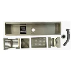 Calha Canal Organizador E Escorredo De Aço Inox 780x180x120mm Cromada