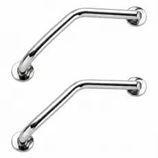 2x Barra de Apoio Inox Angular Para Banheiros Idosos Acessibilidade