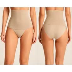 Cintas Modeladora Feminina Bege Nude – Calcinha Cintura Alta, com Compressão Invisível
