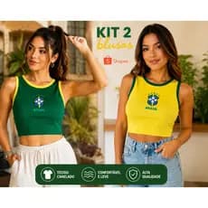 kit 2 Blusas Regatas Feminina Brasil – Moda Casual, Conforto e Estilo