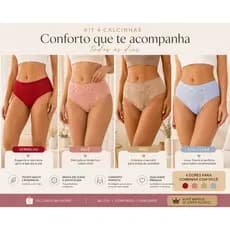 Kit 4 Calcinhas Tangas Femininas em Renda Premium Confortável e Elegante