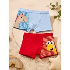 Kit 2 Cueca Boxer Infantil Estampada Menino Dino Colorida Confortável