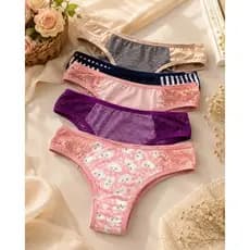 Kit 5 Calcinhas básicas tanga confortavel e delicada uso dia-a-dia  feminina