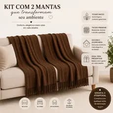 Kit 2 Mantas grandes para Sofá e poltrona– Toque Macio, Caimento Perfeito e Franja Decorativa