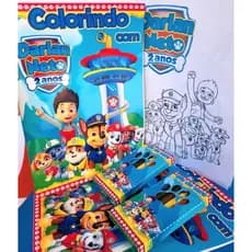 Kit Livrinho de Colorir Patrulha Canina Lembrancinha Personalizada Livro Diversão Festa