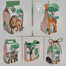 Kit Safari Realista Lembrancinha Personalizado Envio em 24h (Envie nome e idade pelo chat)