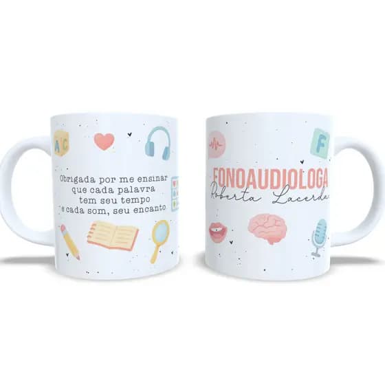 Caneca Fonoaudiologa Fonoaudiologia Fono Personalizada Presente Criativo
