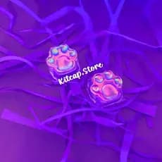 Tecla Patinha Holográfica Fofa Keycap Teclado Mecânico Tecla Pata de Gato Kawaii Setup Gamer