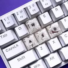Kit Névoa - Keycap Para Teclado Mecânico - QWER ou WASD - Efeito Névoa - Tecla Efeito Smoke - Efeito Fumaça