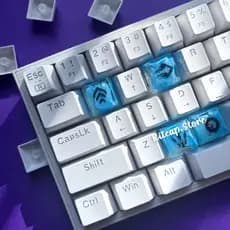 Teclas Valorant Efeito Névoa Kit 4 Keycaps Para Teclado Mecânico Efeito Smoke Riot Games
