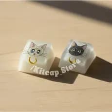 Tecla Sailor Moon Luna Artemis Keycap Fofa Para Teclado Mecânico Kawaii Otaku Anime Unidade Gamer