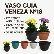 Vaso Plático Cuia Veneza 18 Plantas Suculentas Flores Vasos Jardim Decoração