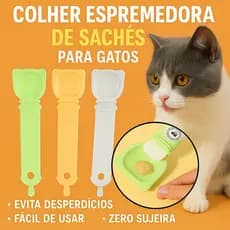 Colher para Gatos Espremedora de Saches Petiscos Truly Churu Espátula Alimentadora