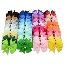 Kit 5 Laços Catavento Infantil Menina Presilha - Laço de Cabelo Bebê - Acessorio Cabelo Bebê