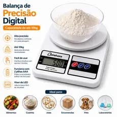Balança Digital Cozinha 10Kg Precisão Balança de Alimentos Belakaza Utilidades