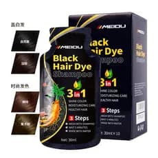 Brimles preto Shampoo tintura de cabelo capa cabelo branco uma lavagem cor uma planta preta bolha suave beleza tintura