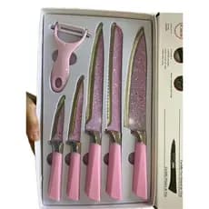 Jogo De Faca Ultra Corte Suporte 6 Pçs Linha Premium Color