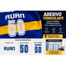 Adesivo Termocolante Personalizado para Camisa de Time | Nome e Número para Futebol, Competições e Torcidas
