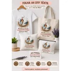 DTF Têxtil A4 Mães e Mães de Pet | Estampa Pronta p/ Camiseta, Ecobag e Presentes | Fácil Aplicação