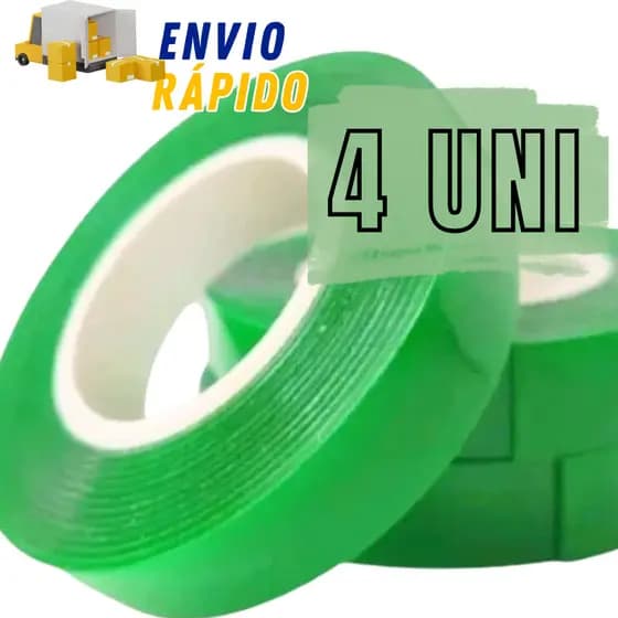 Kit 4 Dupla Face Fita Adesiva Transparente Multiuso Super Cola Profissional Acrílica