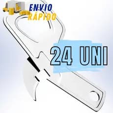 Kit 24 Abridor De Garrafas Latas Afiado Multifuncional Metal Em Aço Inox 9cm Profissional Bar